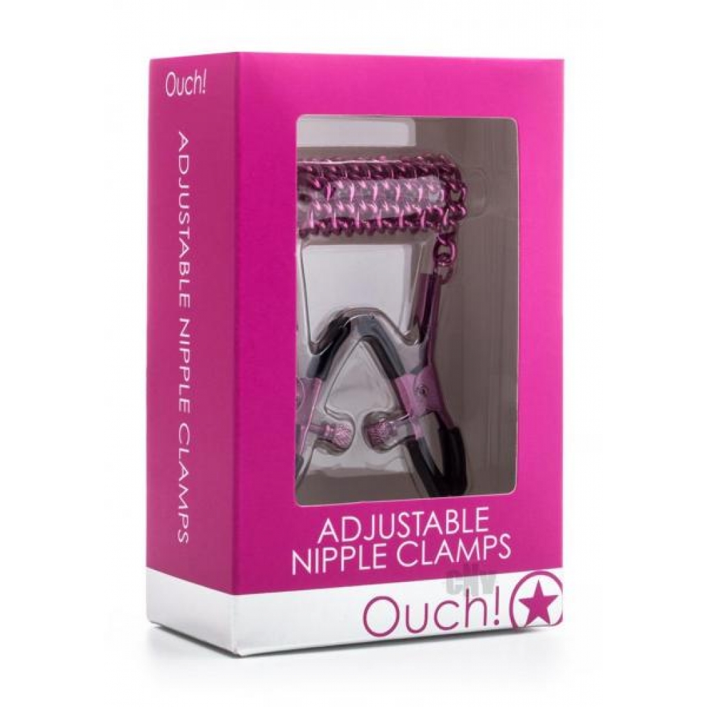 Ouch Adjustable Nipple Clamps Pink - Nipple Clamps