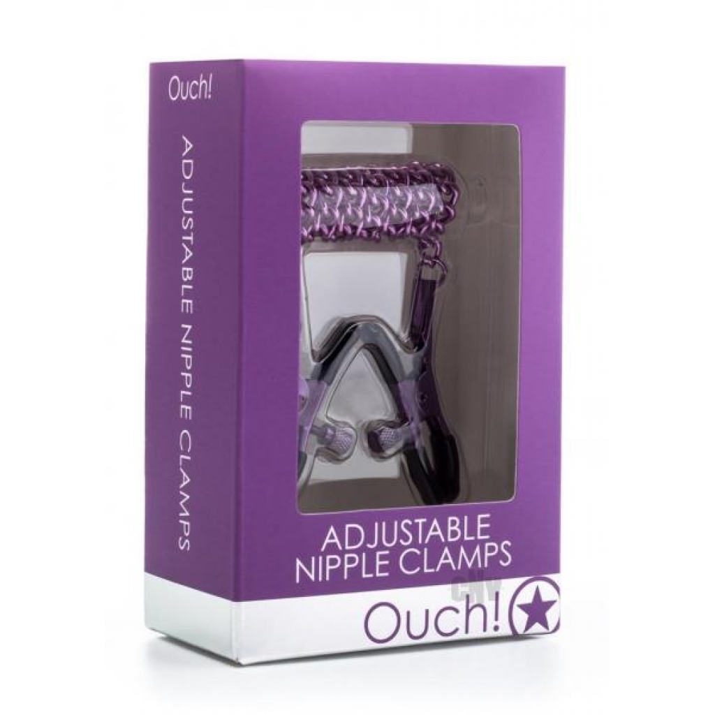 Ouch Adjustable Nipple Clamps Purple - Nipple Clamps