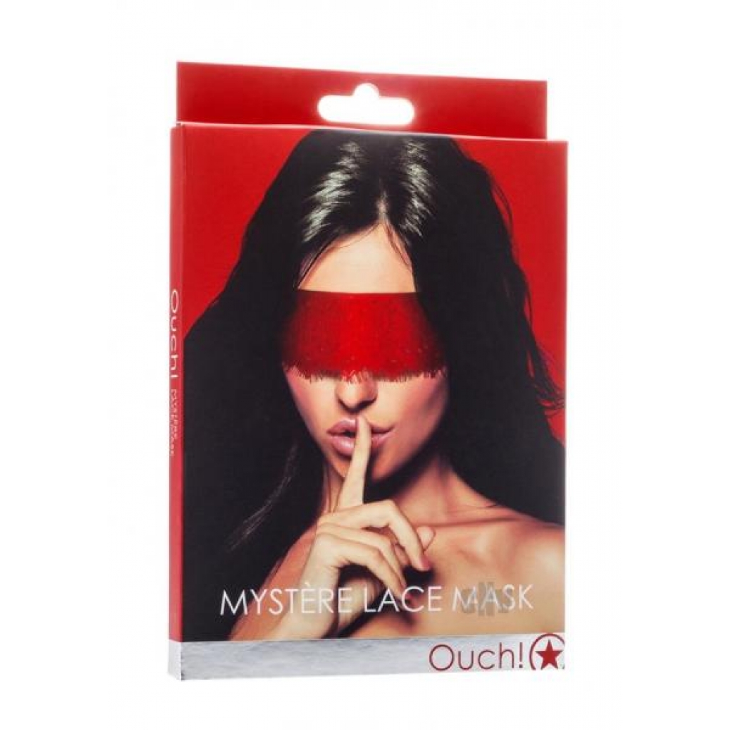 Ouch Mystere Lace Mask - Red