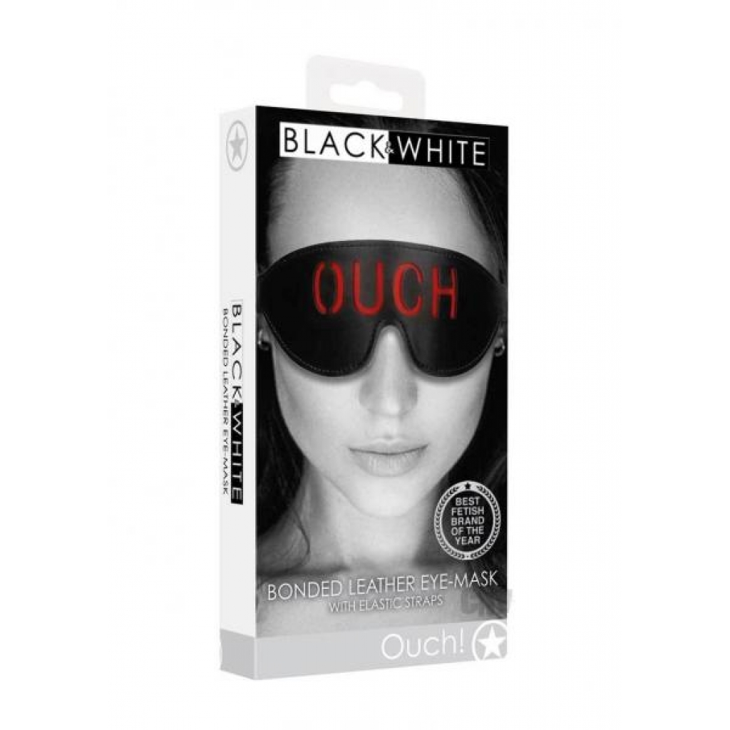 Ouch Bonded Leather Eye Mask Black - Blindfolds