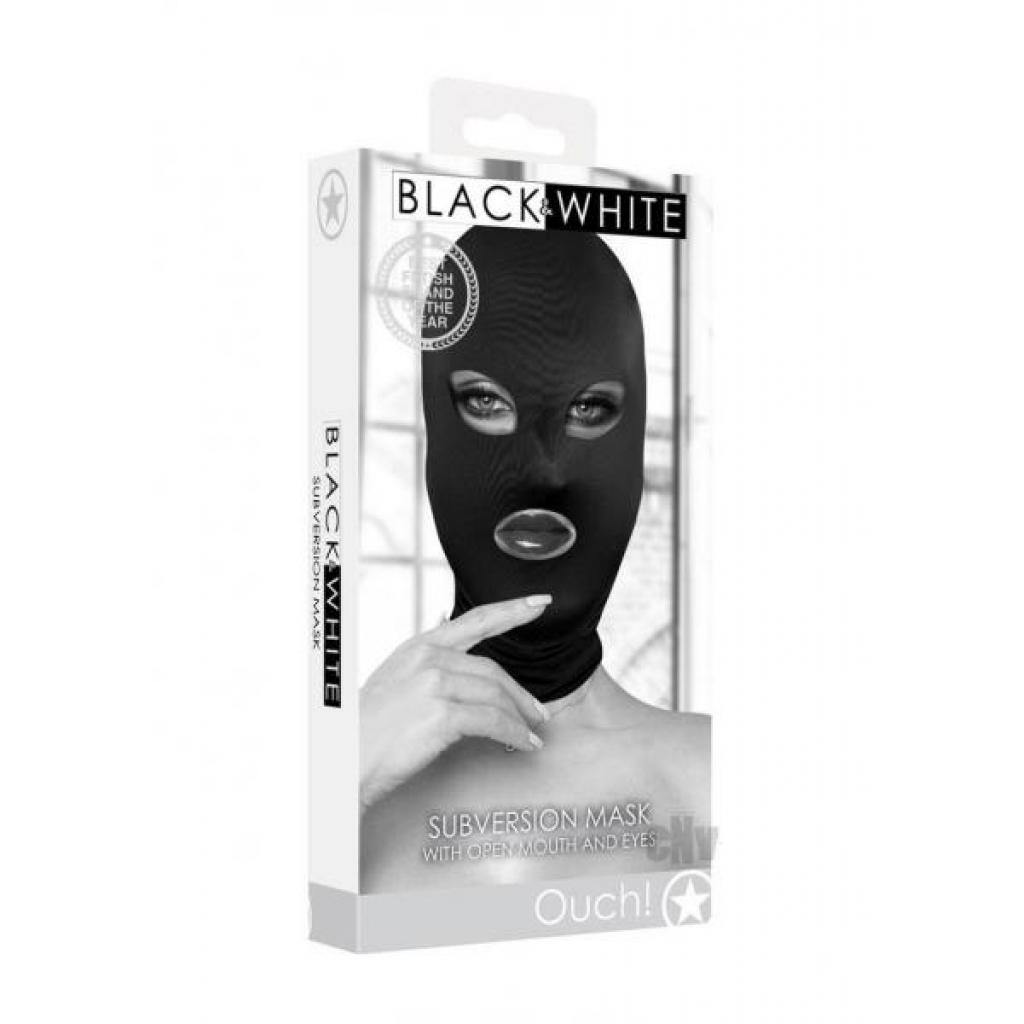 Ouch Subversion Mask Open Mouth/eyes Blk - Hoods & Goggles