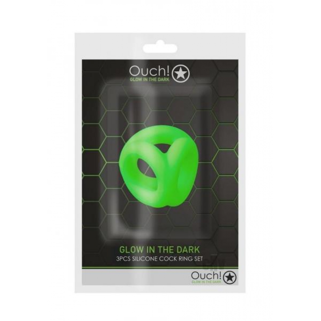 Ouch Cock Ring Ball Strap Gitd - Mens Cock & Ball Gear