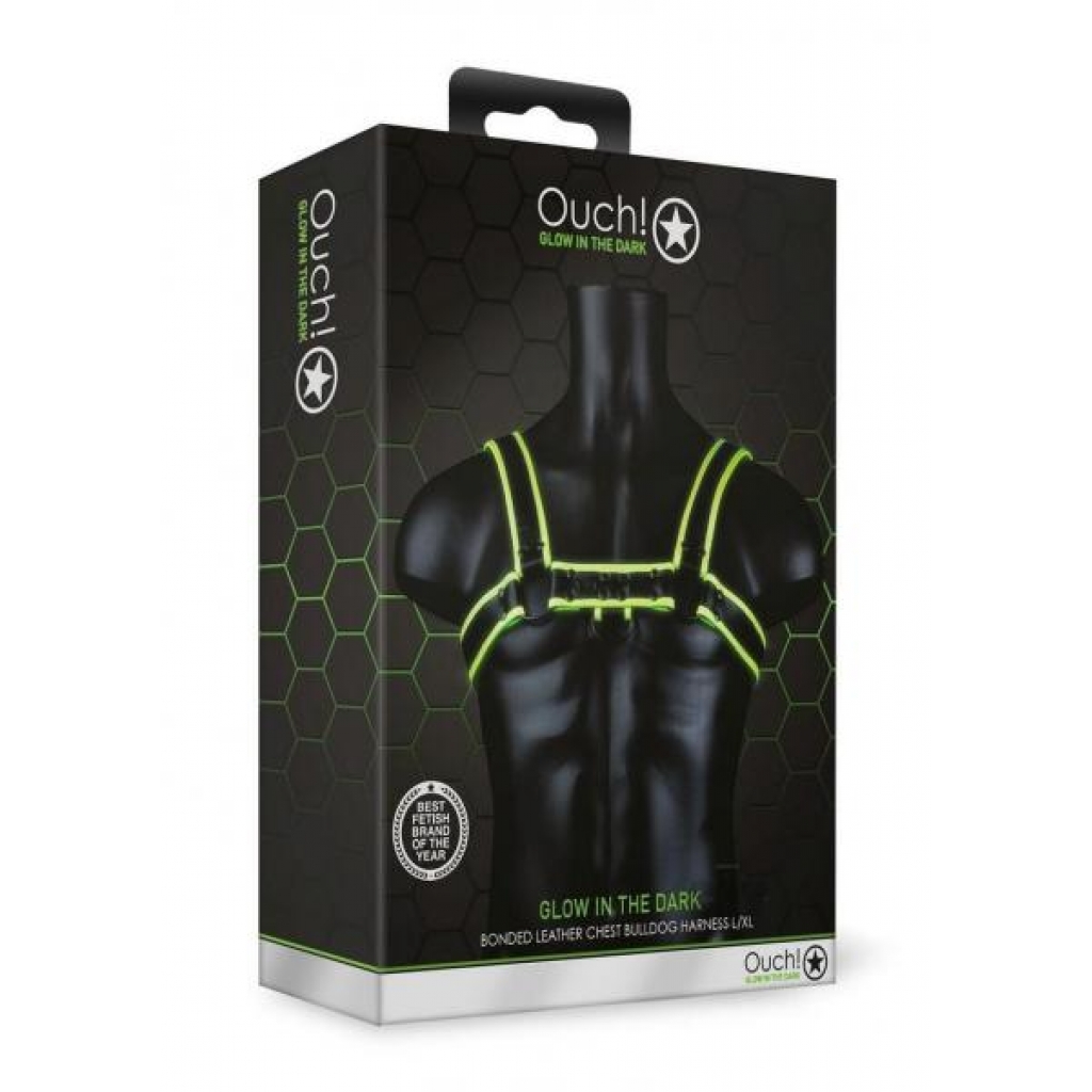 Ouch Chest Bulldog Harness L/xl Gitd - Harnesses