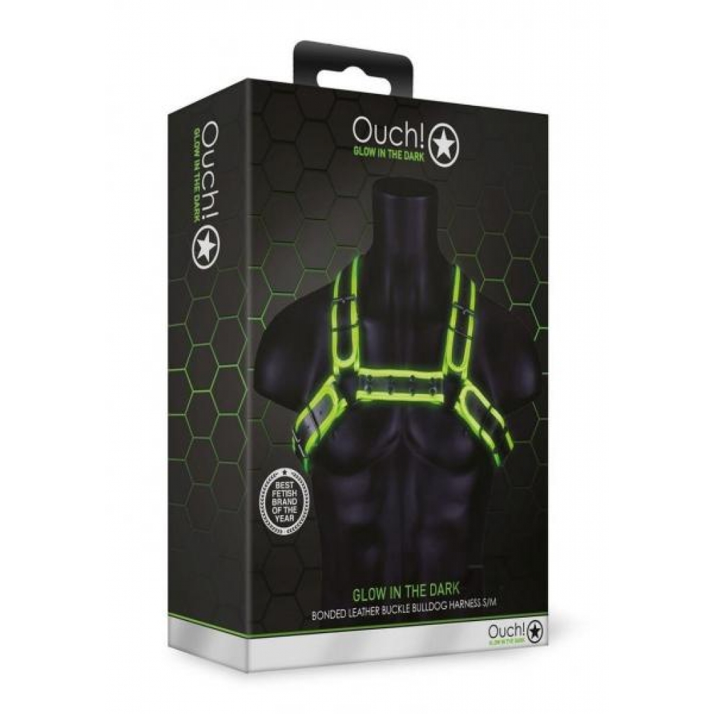 Ouch Buckle Bulldog Harness S/m Gitd - Harnesses