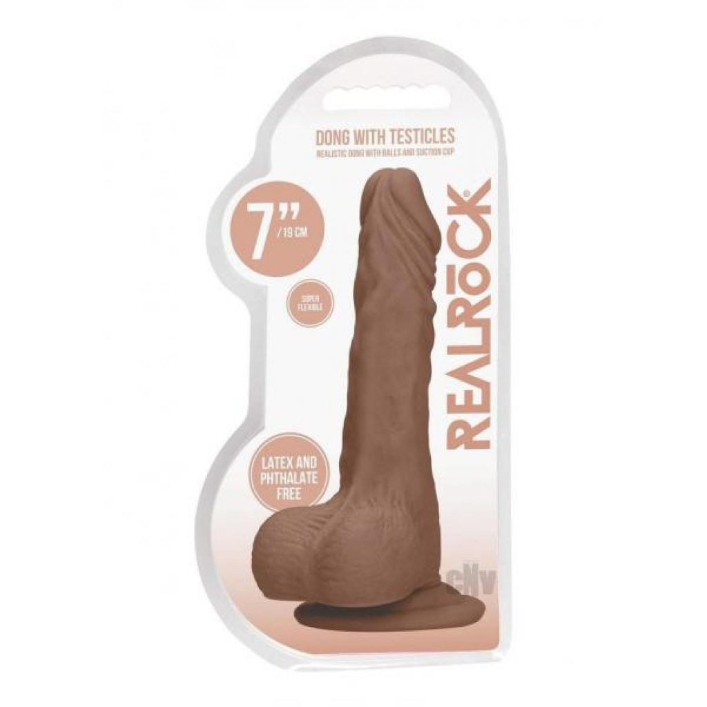 Realrock Dong With Balls 7 Tan - Realistic Dildos & Dongs