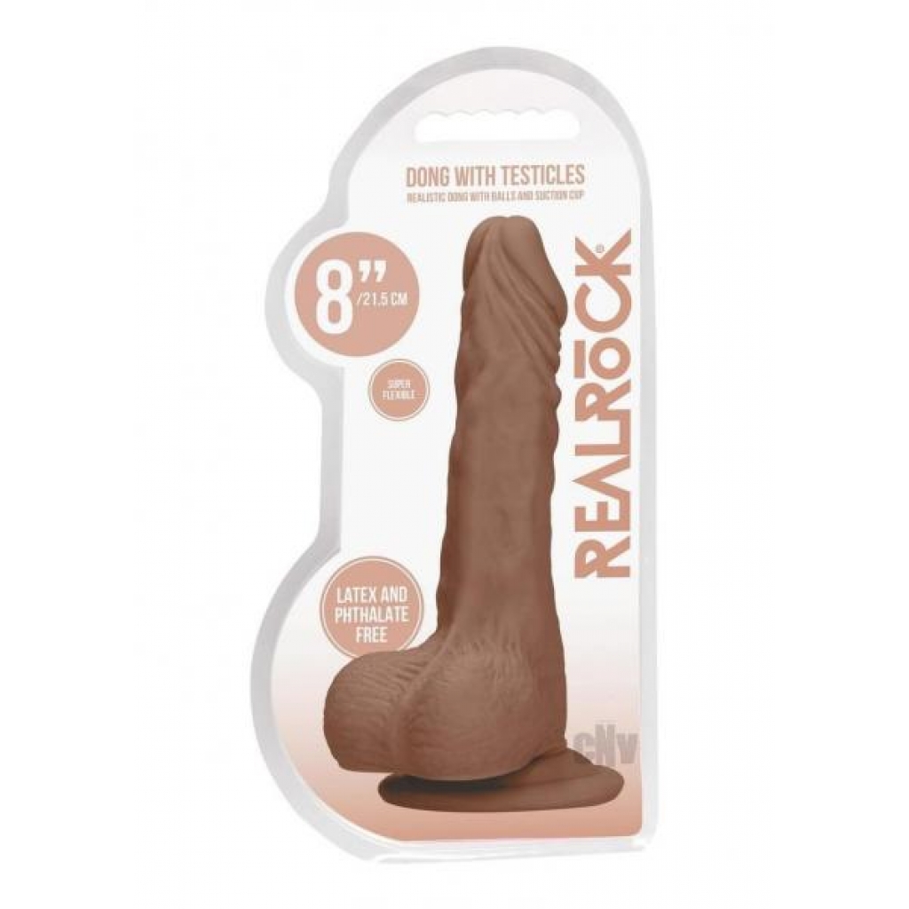 Realrock Dong With Balls 8 Tan - Realistic Dildos & Dongs