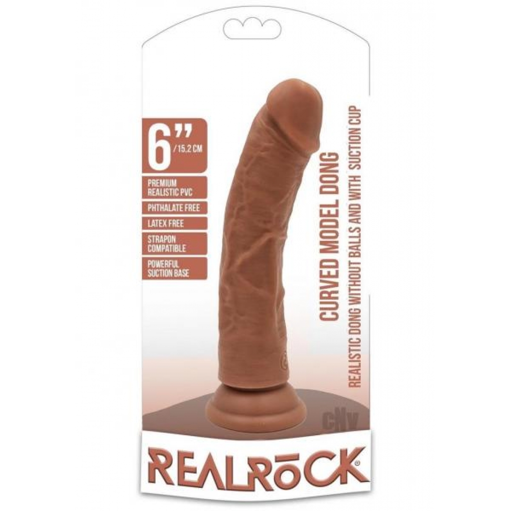 Realrock Curved Dildo 6 Tan - Realistic Dildos & Dongs