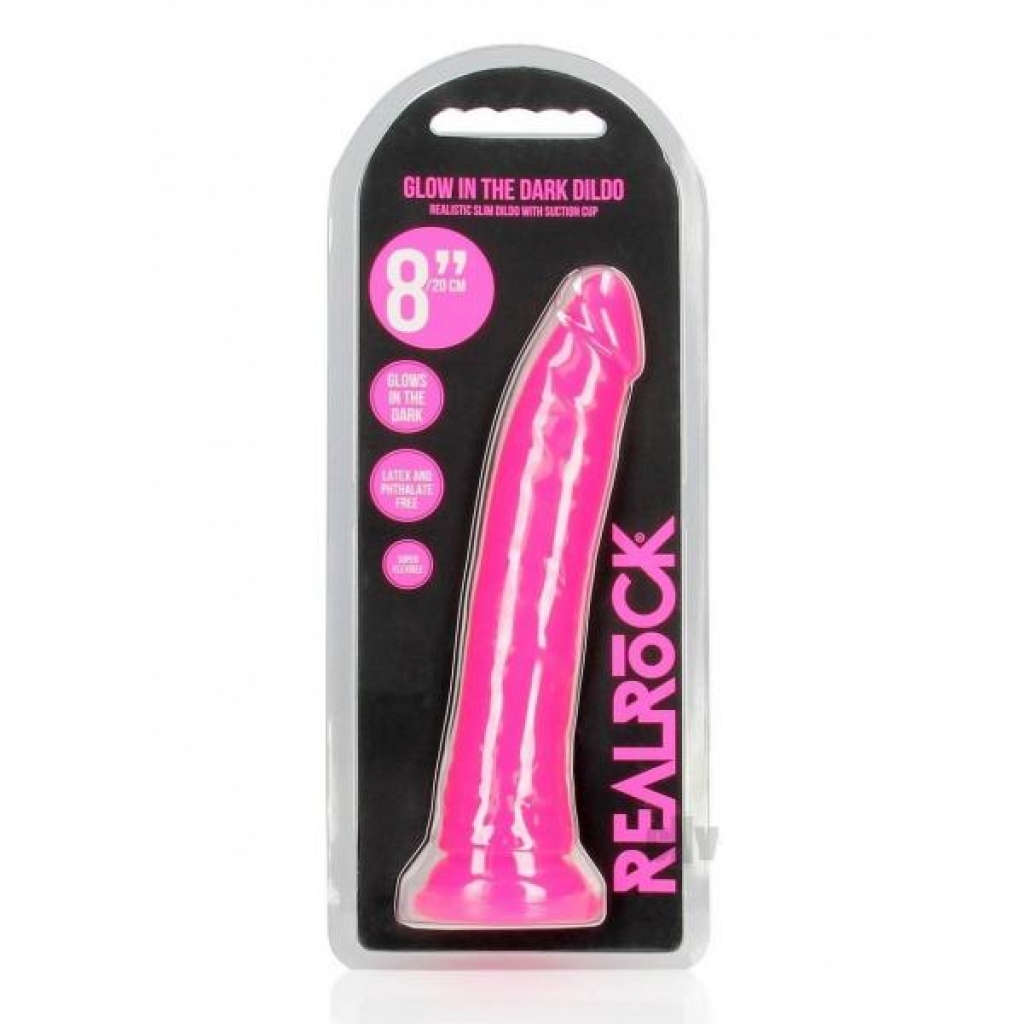 Realrock Slim Dildo 8 Gitd Pink