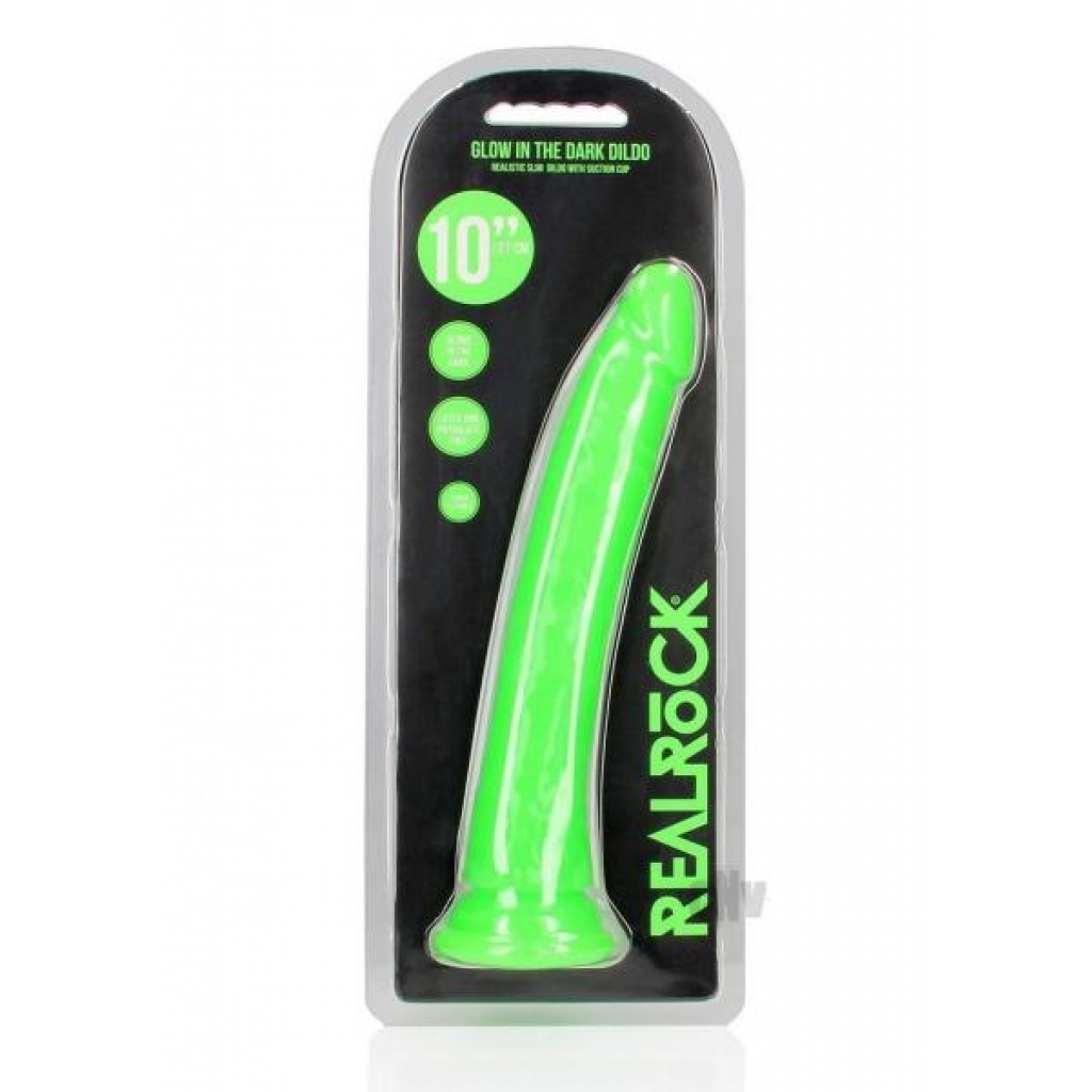 Realrock Slim Dildo 10 Gitd Green - Realistic Dildos & Dongs