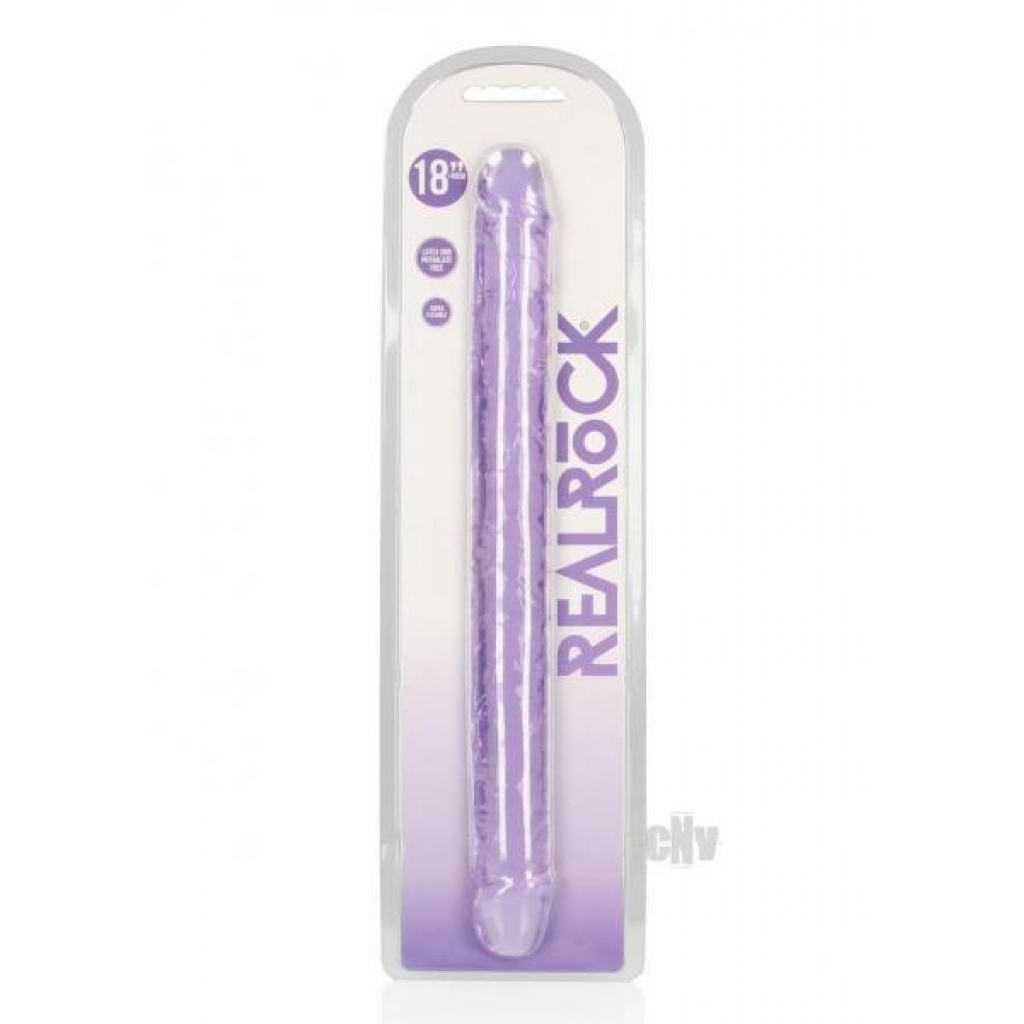 Realrock Crystal Clear Dbl Dong 18 Pur - Double Dildos