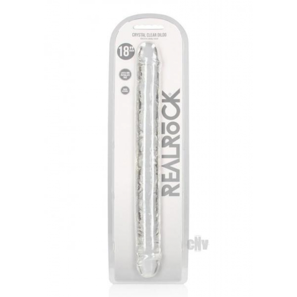 Realrock Crystal Clear Dbl Dong 18 Tra - Double Dildos