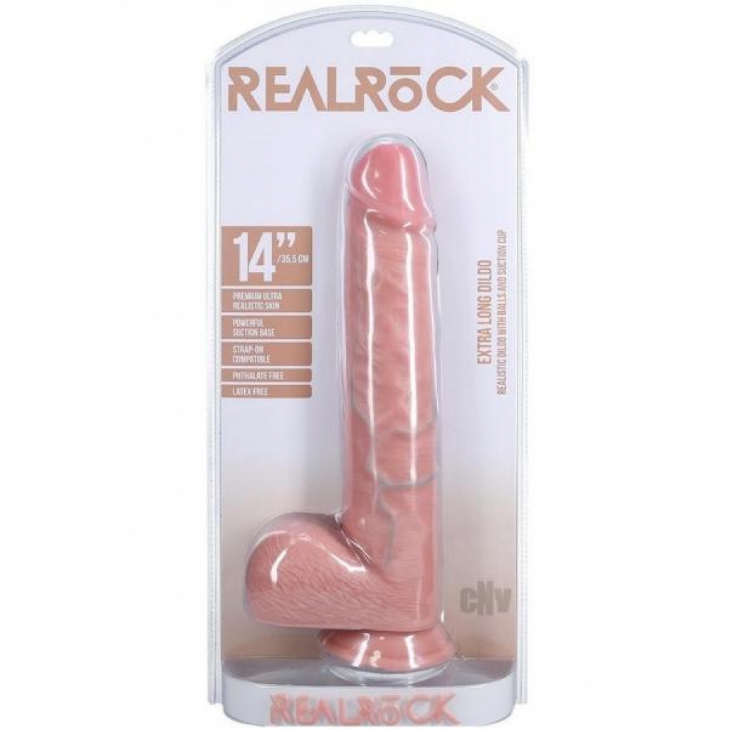 Realrock Xl Straight W Balls 14 Flesh - Extreme Dildos