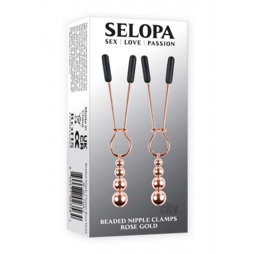 Selopa Beaded Nipple Clamps Rose Gld - Nipple Clamps