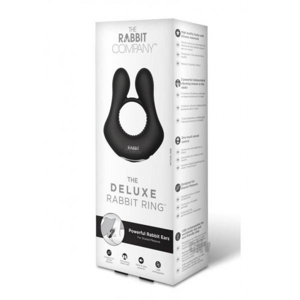 The Deluxe Rabbit Ring Black - Clit Cuddlers