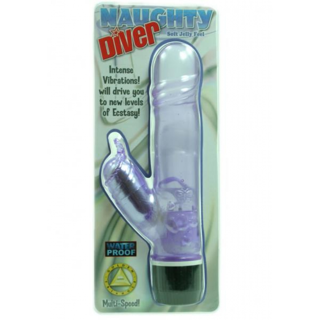 NAUGHTY DIVER LAVENDER WATERPROOF - Rabbit Vibrators