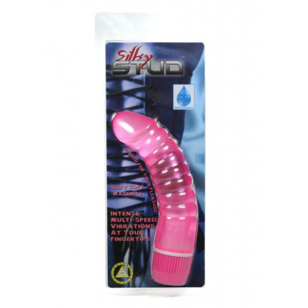 SILKY STUD PINK VIBRATOR - Realistic