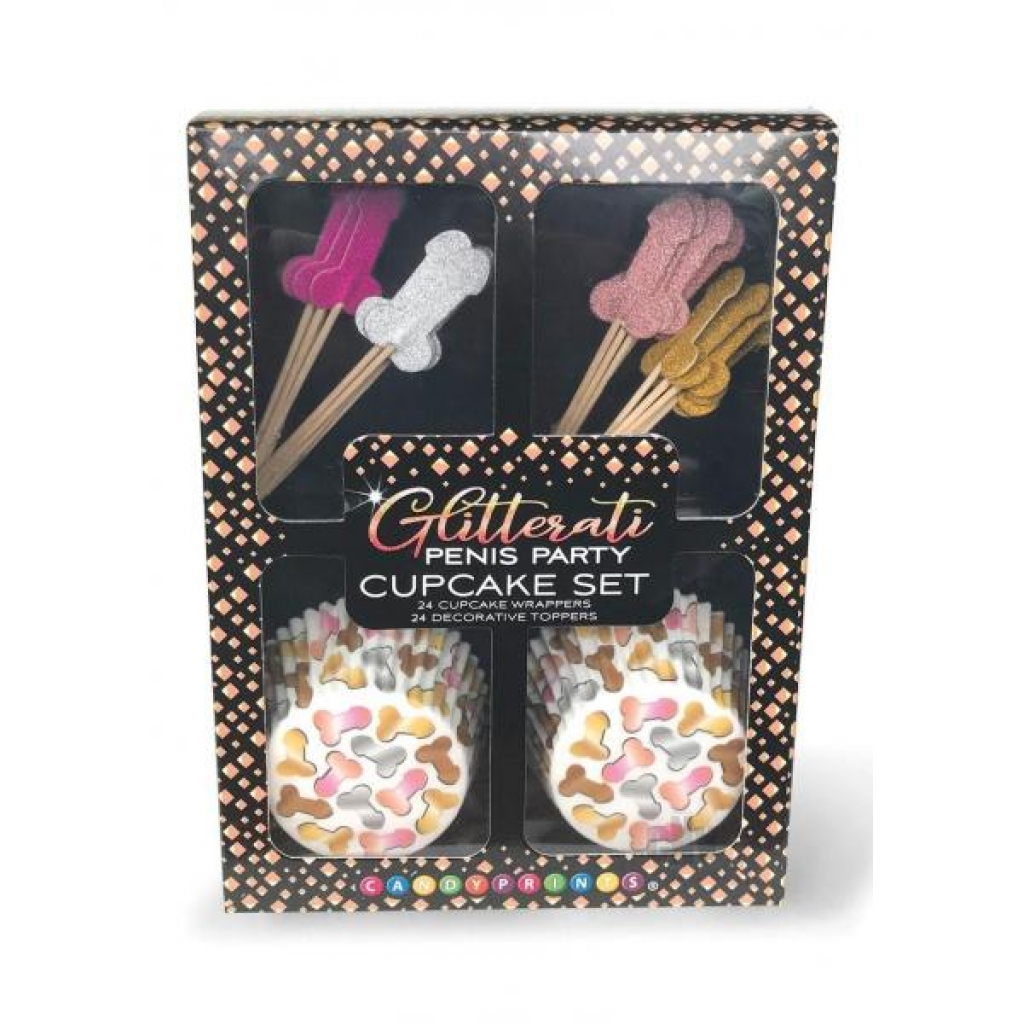 Glitterati Penis Cupcake 48pc Set - Serving Ware