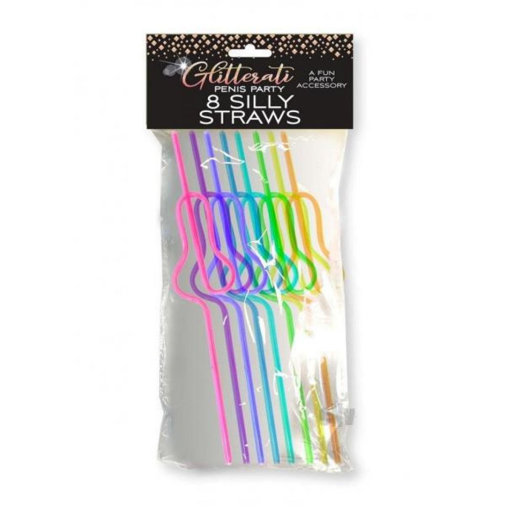 Glitterati Silly Penis Straws 8pc - Serving Ware