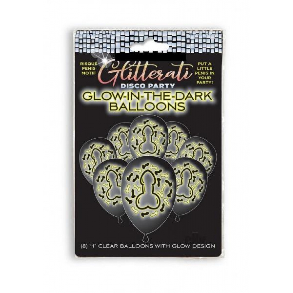 Glitterati Penis Glow Balloons 8pk - Serving Ware