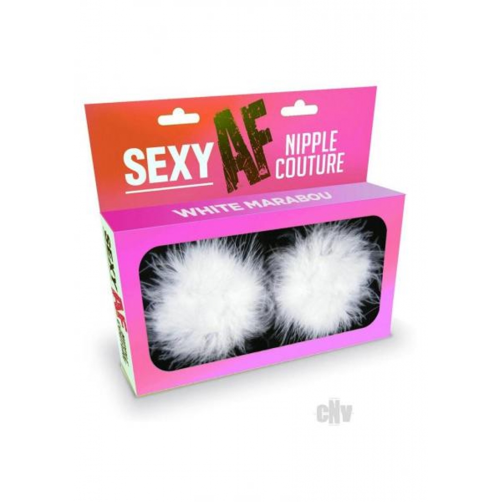 Sexy Af Nipple Marabou White - Pasties, Tattoos & Accessories