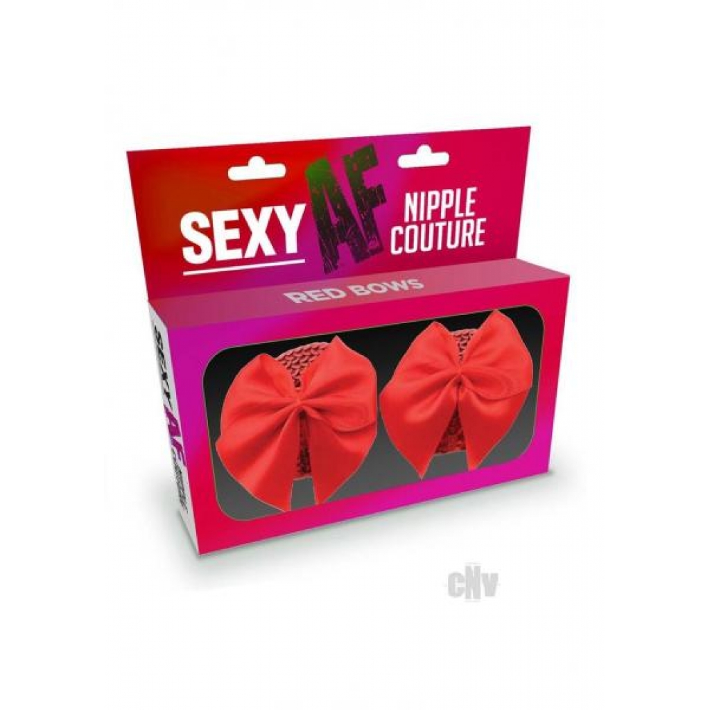 Sexy Af Nipple Bows Red - Pasties, Tattoos & Accessories