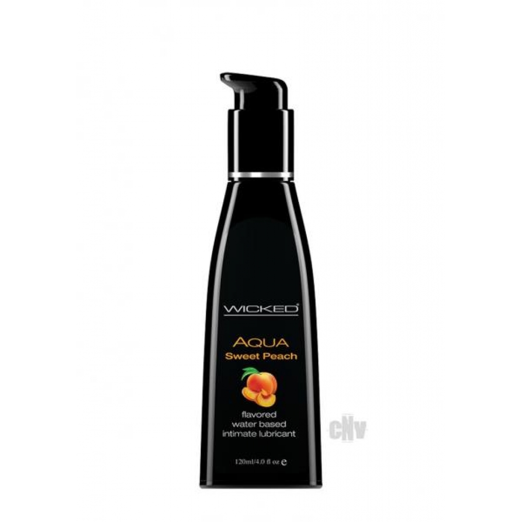 Wicked Aqua Sweet Peach Flavored Lubricant 4oz - Lubricants