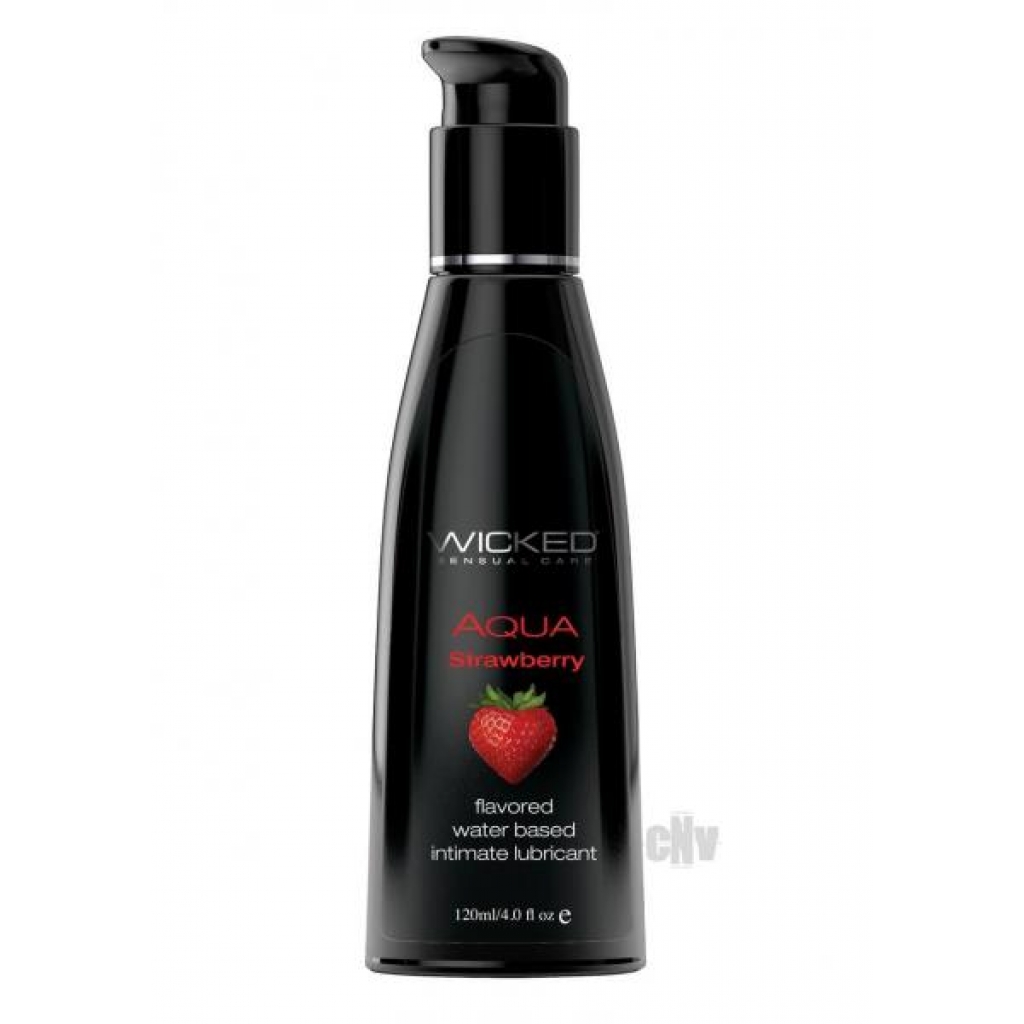 Wicked Aqua Strawberry Lube 4oz - Oral Sex