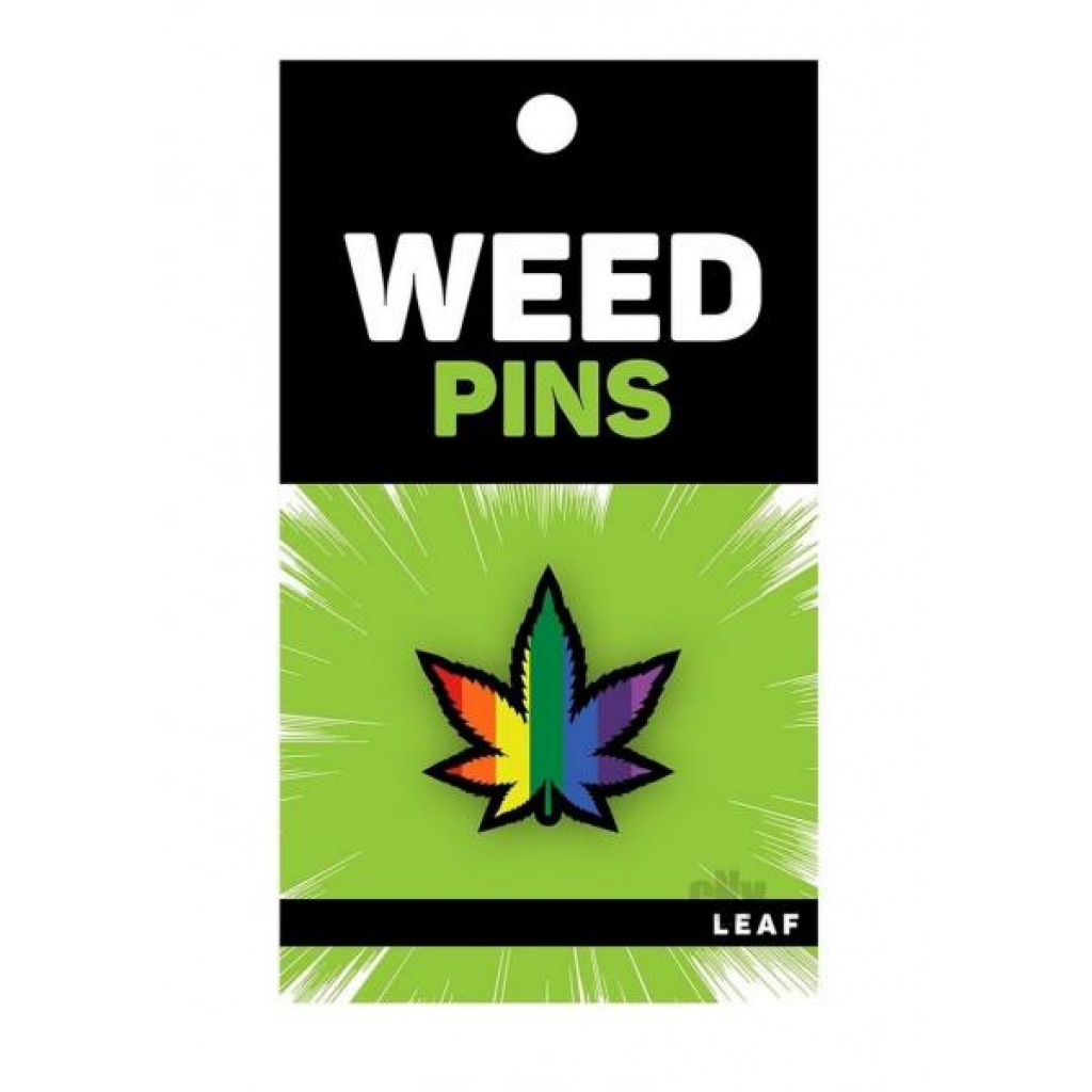 Marijuana Leaf Rainbow Enamel Pin - Gag & Joke Gifts