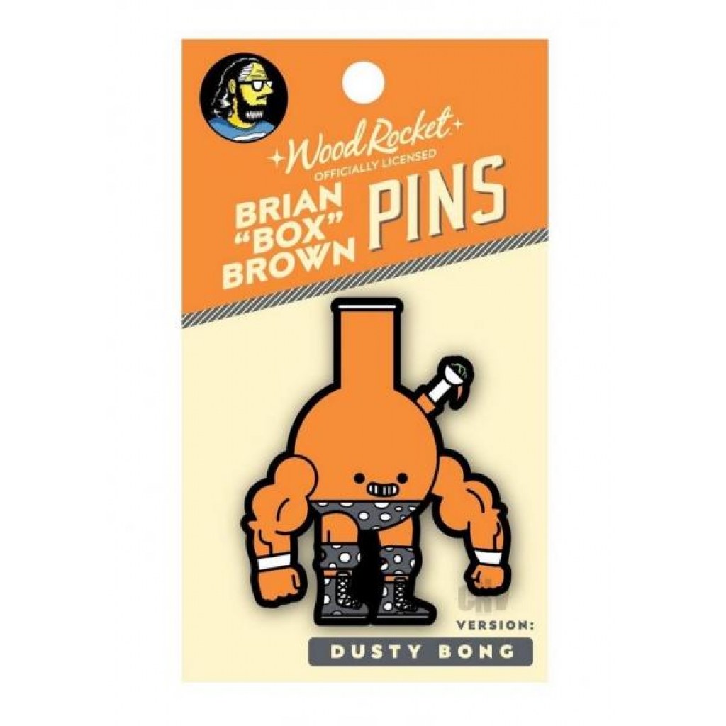 Box Brown Dusty Bong Enamel Pin - Gag & Joke Gifts