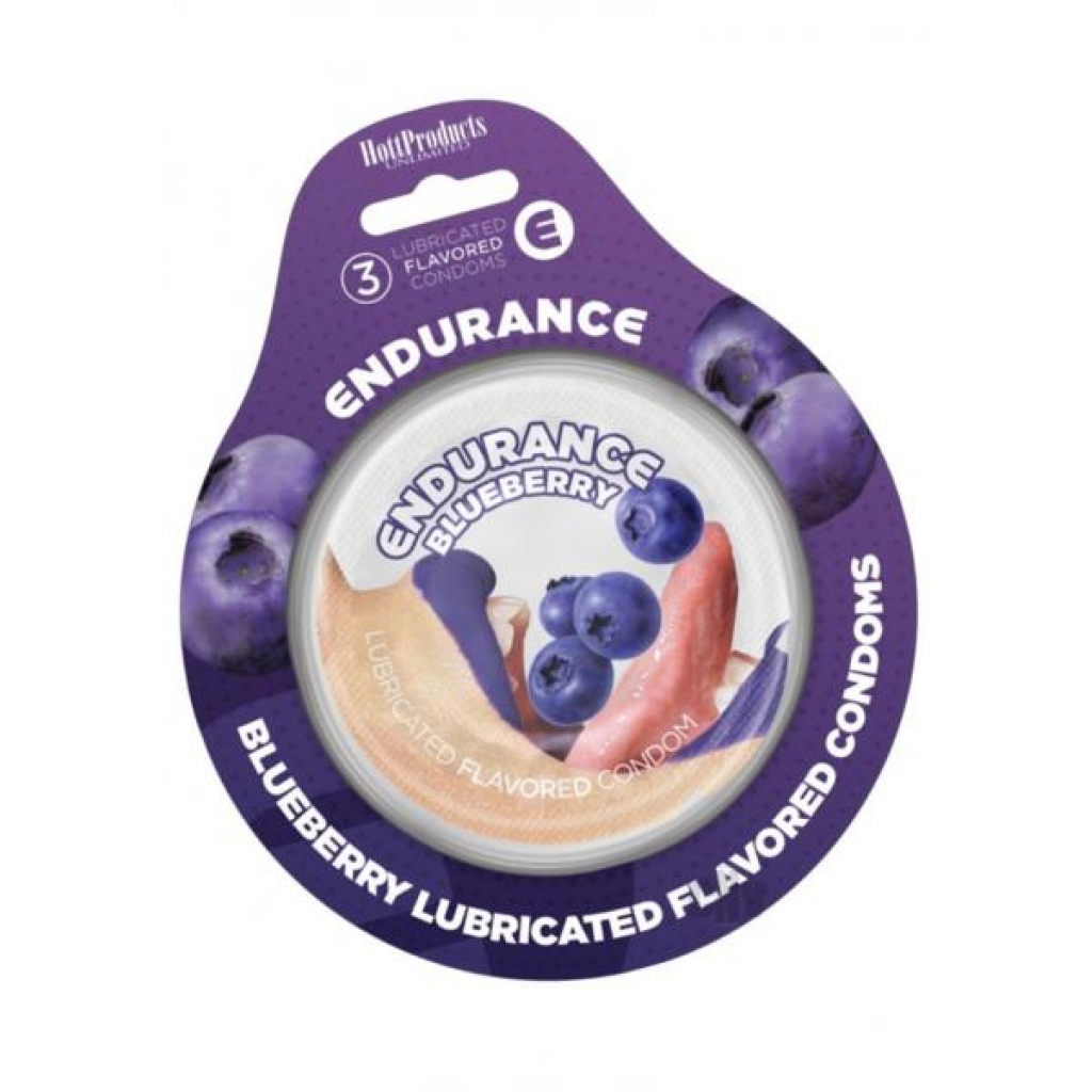 Endurance Blueberry Flavored Condoms - 3 Pack