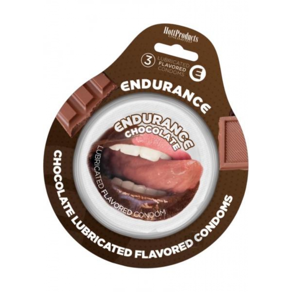 Endurance Chocolate Flavored Condoms - 3 Pack