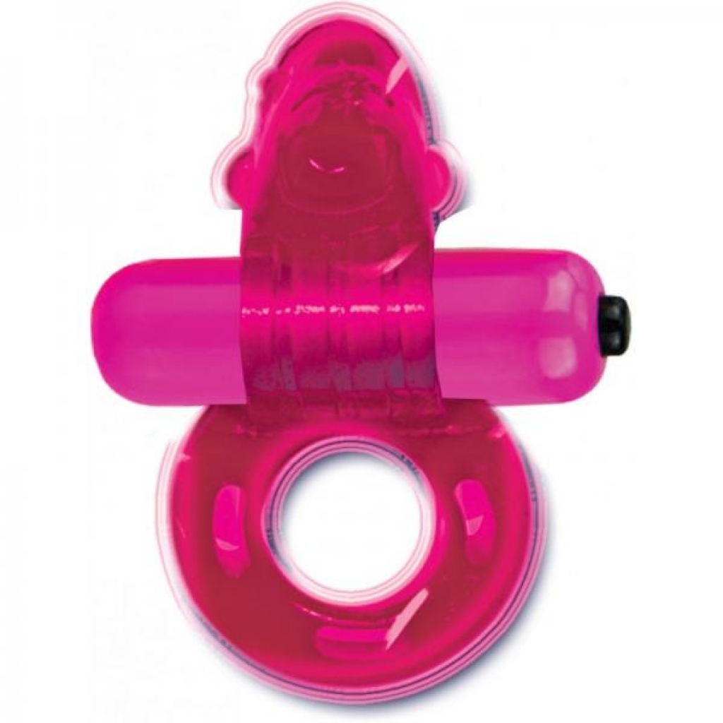 Purrrfect Pets Tickle Me Dolphin Cockring Silicone Magenta - Couples Vibrating Penis Rings