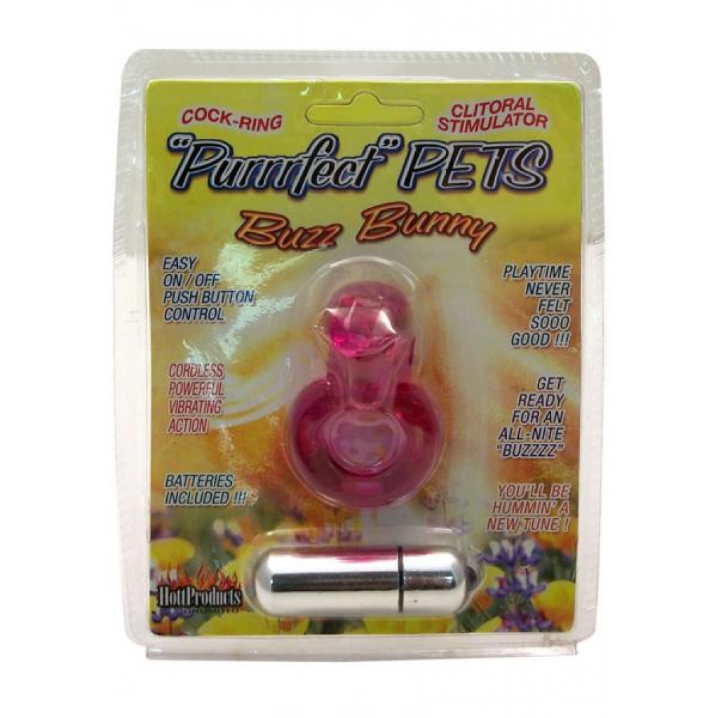 Purrrfect Pets Buzz Bunny Stimulator With Vibrating Bullet Purple - Couples Vibrating Penis Rings