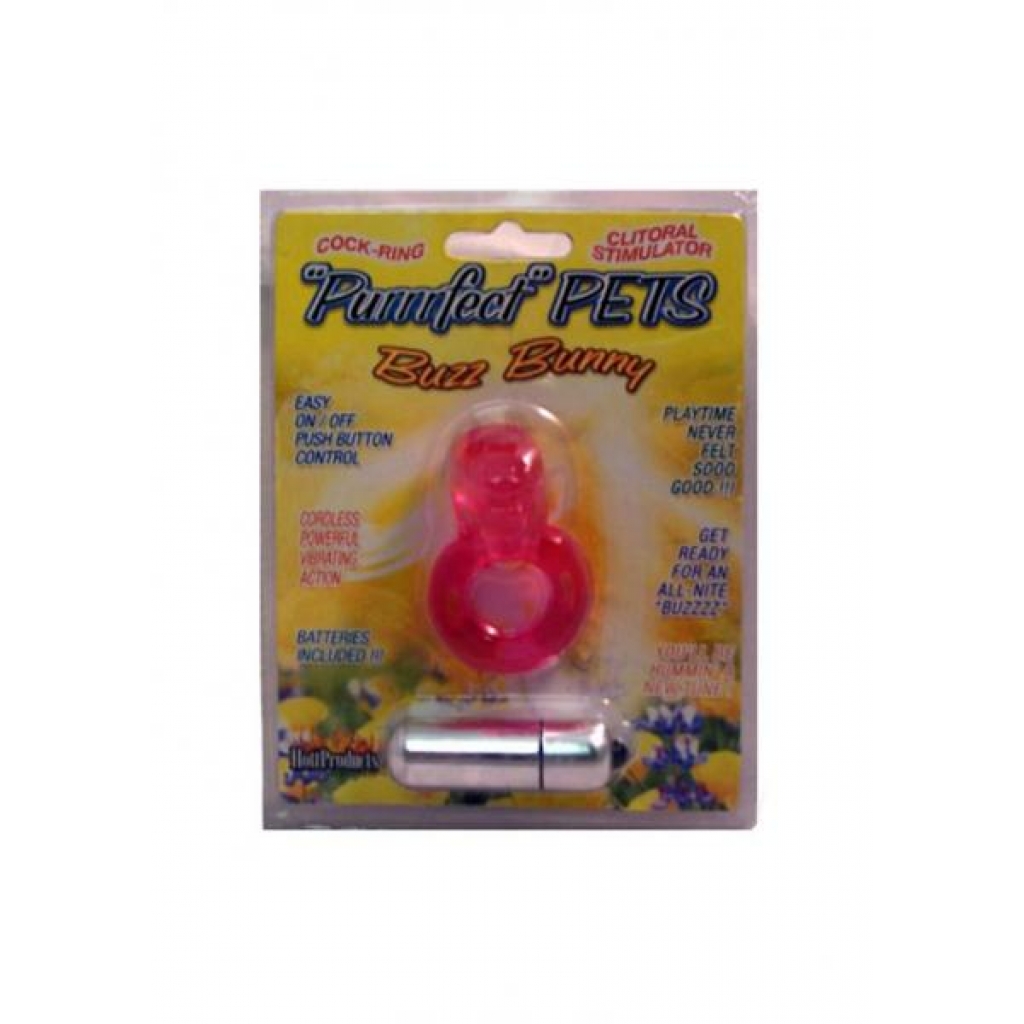 Purrrfect Pets Buzz Bunny Stimulator With Vibrating Bullet Pink - Couples Vibrating Penis Rings