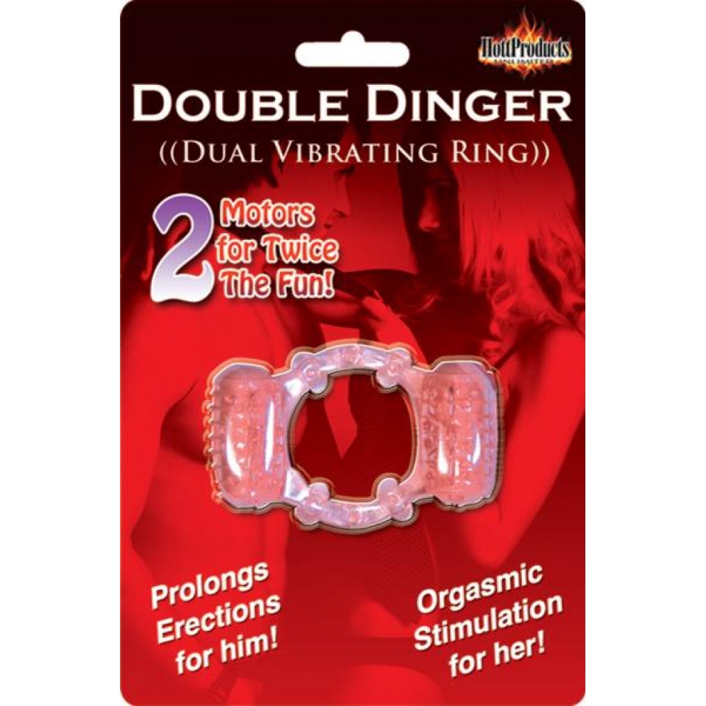 Humm Dinger Double Dinger Dual Vibrating Cock Ring Magenta - Couples Vibrating Penis Rings