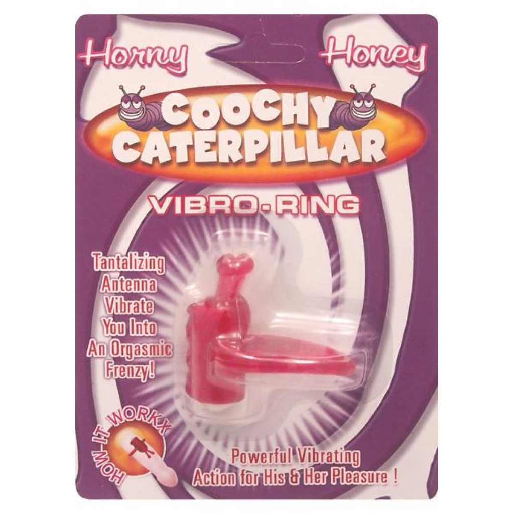 Horny Honey Coochy Caterpillar Vibro Cock Ring Magenta - Couples Vibrating Penis Rings