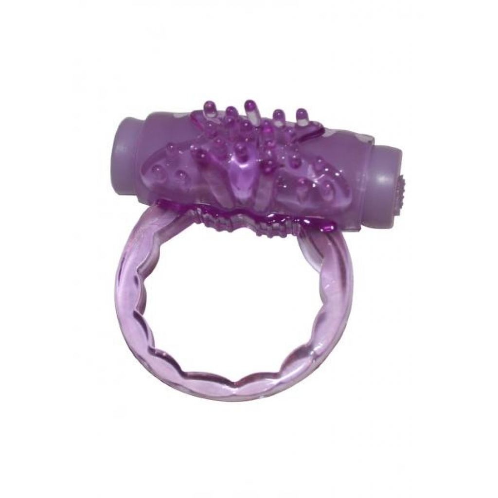 Humm Dinger Turbo Vibrating Cock Ring Purple - Couples Vibrating Penis Rings