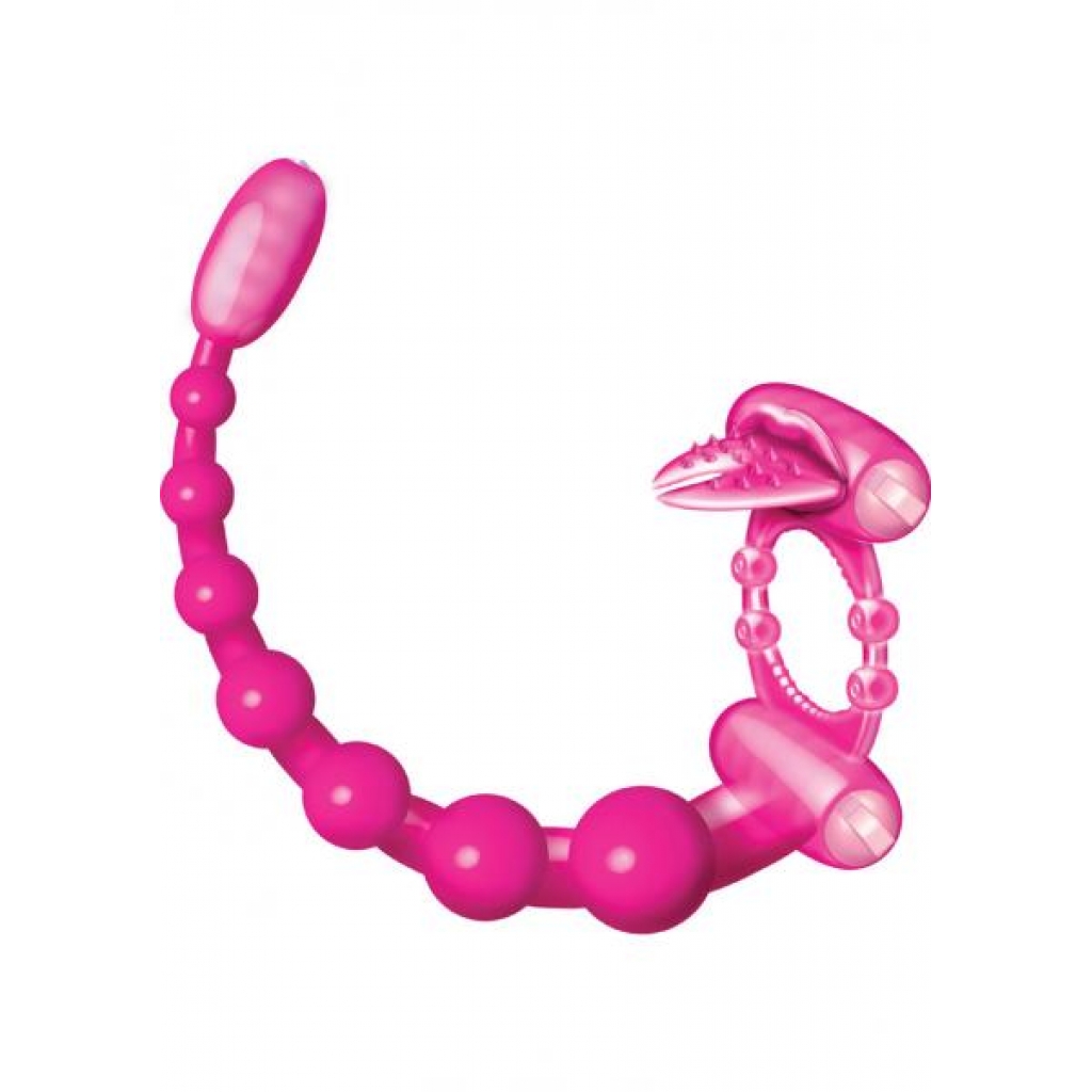 Super Xtreme Vibrating Scorpion Silicone C Ring Waterproof - Magenta - Couples Vibrating Penis Rings