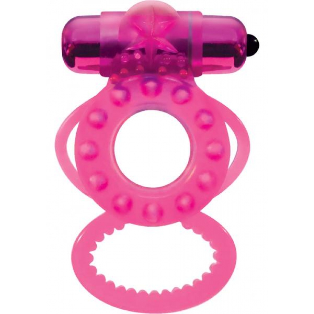 Magna Man Magnetic Vibrating Cock Ring Magenta - Couples Vibrating Penis Rings