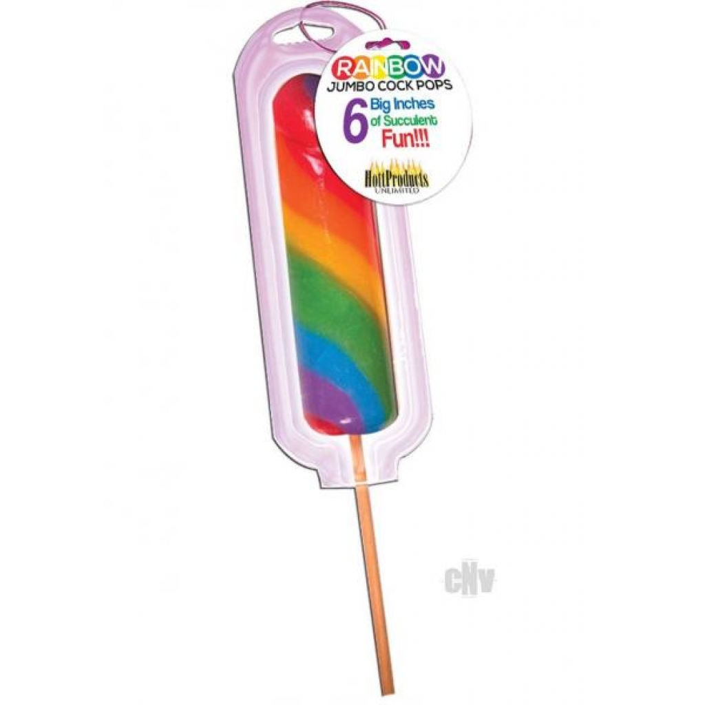 Rainbow Jumbo Cock Pop - Adult Candy and Erotic Foods