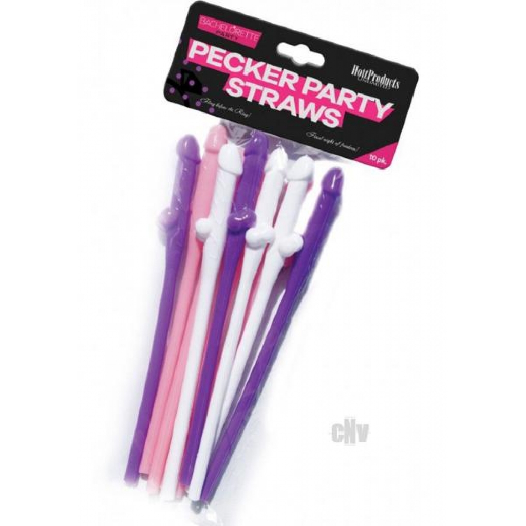 Bachelorette Party Pecker Straws 10pk - Serving Ware