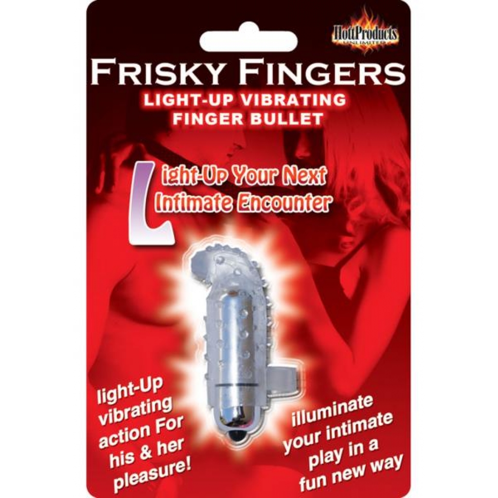 Frisky Fingers Light Up Vibrating Finger Bullet Clear - Finger Vibrators