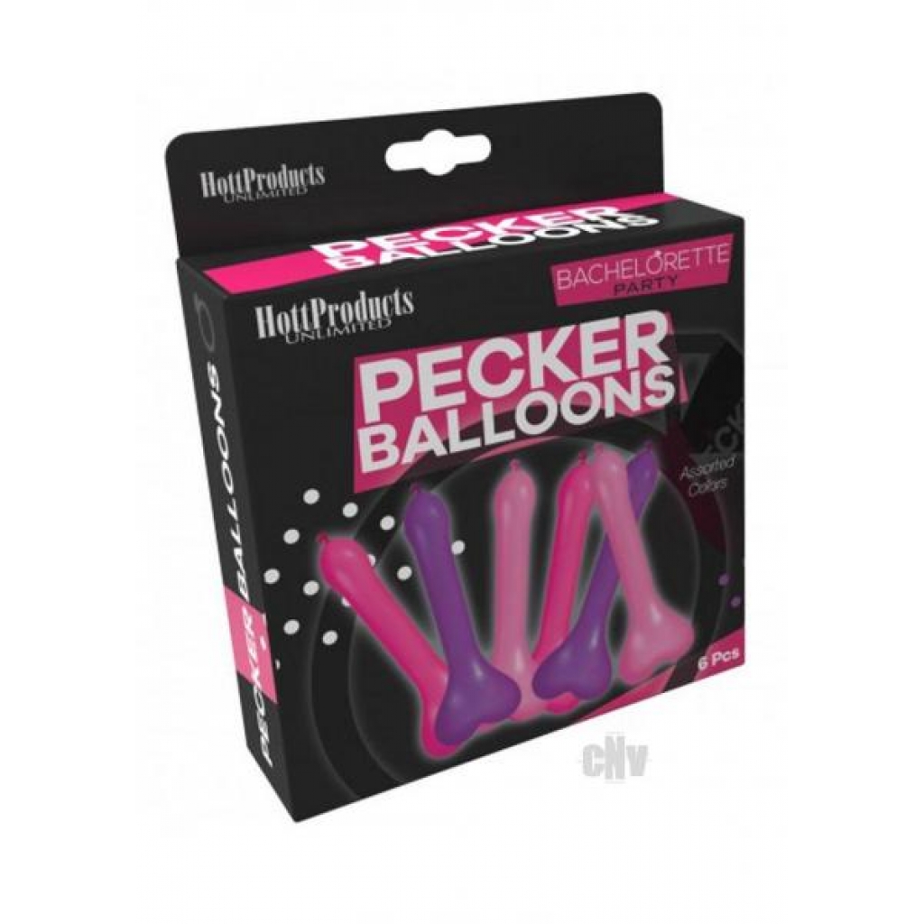 Pecker Balloons Assort 6/bx - Serving Ware