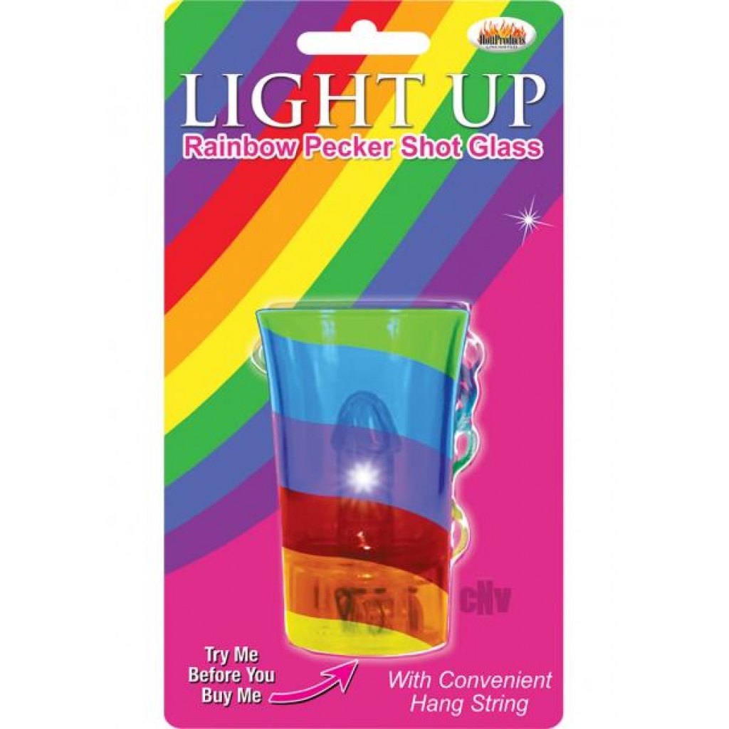 Light Up Rainbow Pecker Shot Glass - Serving Ware