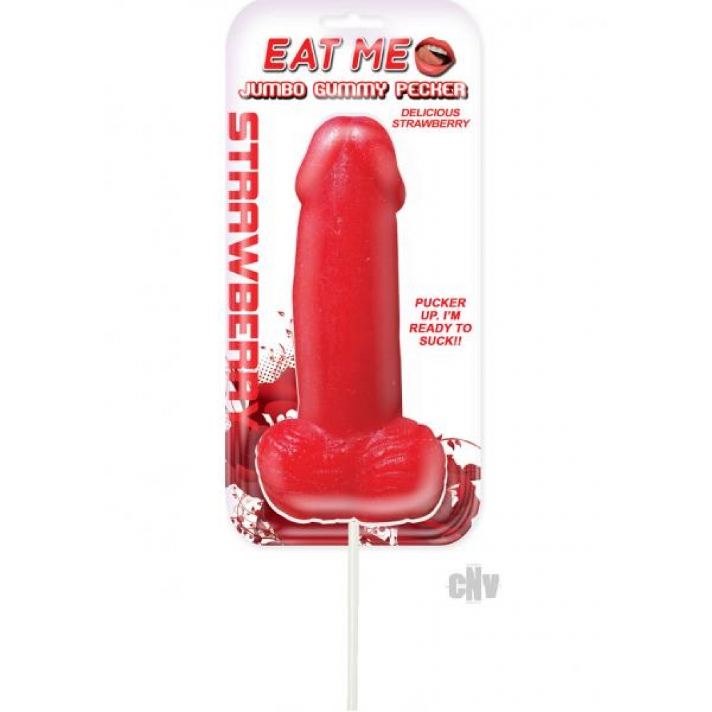 Jumbo Gummy Cock Pop Strawberry - Adult Candy and Erotic Foods