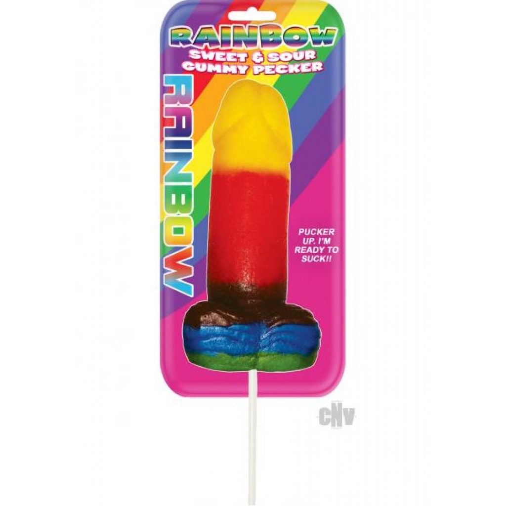 Sweet And Sour Jumbo Rainbow Gummy Cockpop - Adult Candy and Erotic Foods