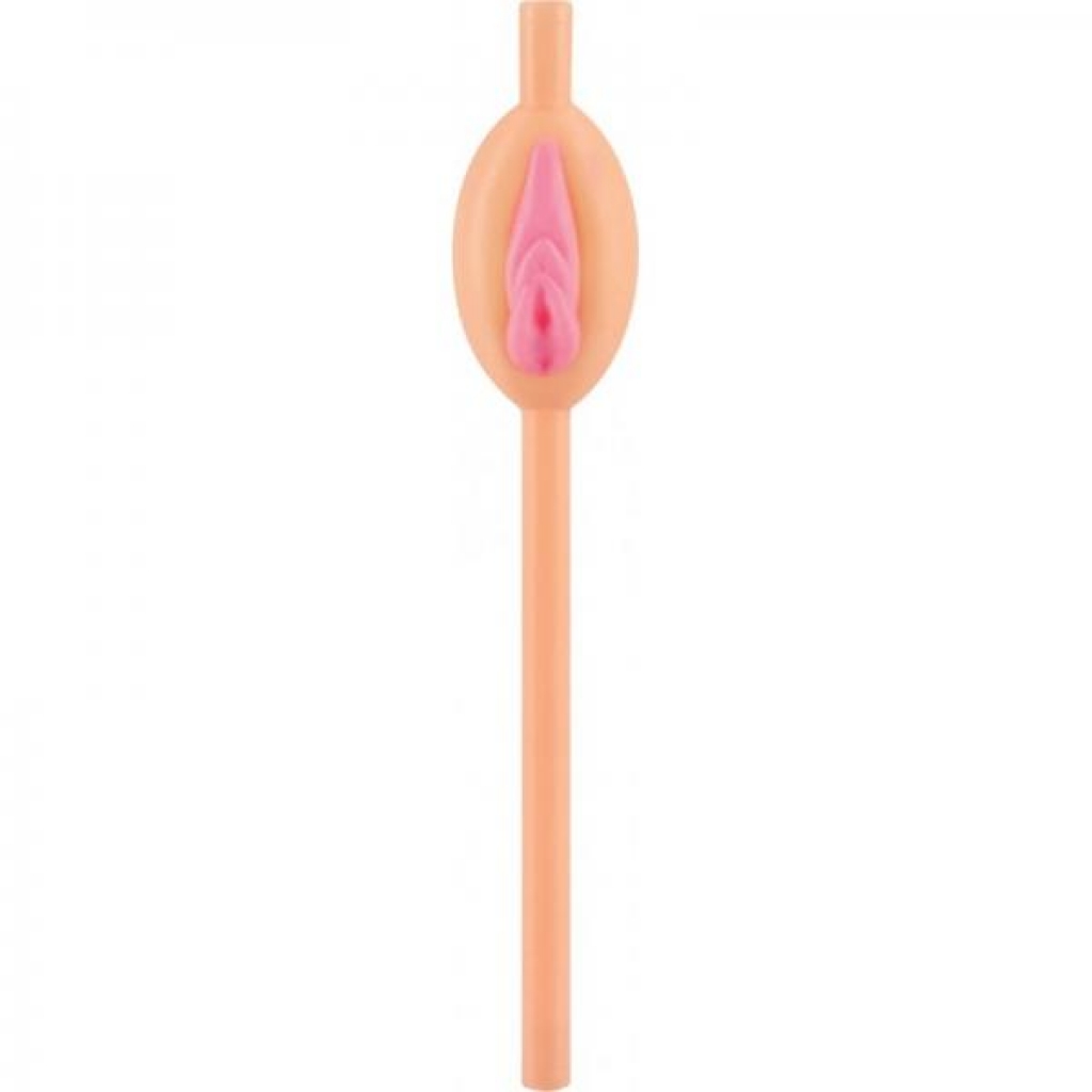 Pussy Straws 8 Count Package Pink Beige - Serving Ware