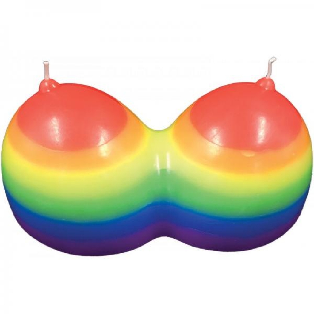 Jumbo Boobie Rainbow Candle - Serving Ware