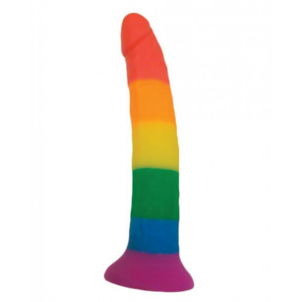 Rainbow Power Drive 7 inches Strap On Dildo with Harness Silicone - Harness & Dong Sets