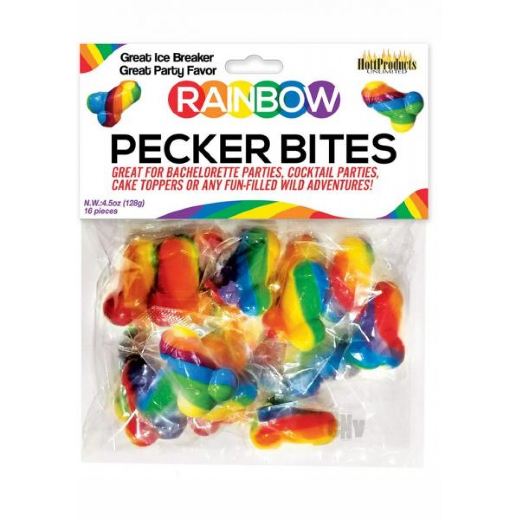 Rainbow Pecker Bites Candy 16 Pieces - Adult Candy and Erotic Foods